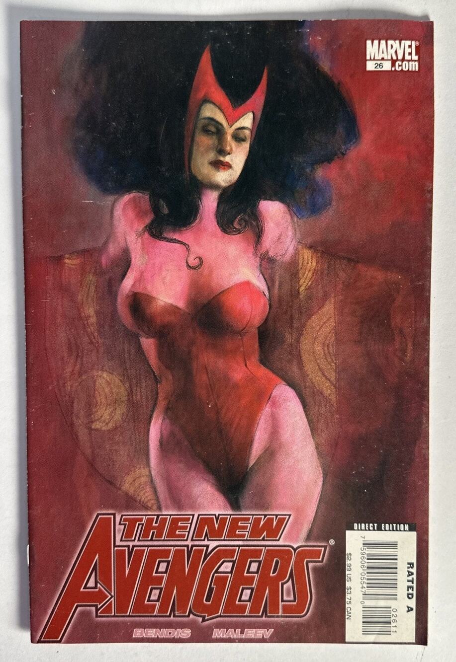 The New Avengers #26 Scarlet Witch Cover (2007 Marvel Comics)-B&B